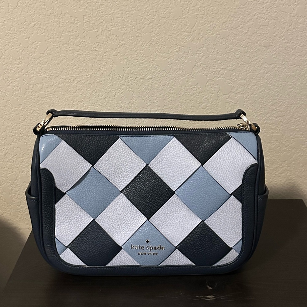 Kate Spade Smoosh - Blue and White Crossbody Bag.